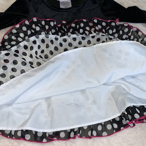 Bonnie Baby Black Velvet Polka Dot Dress Pink Rose 18M - Picture 14 of 14